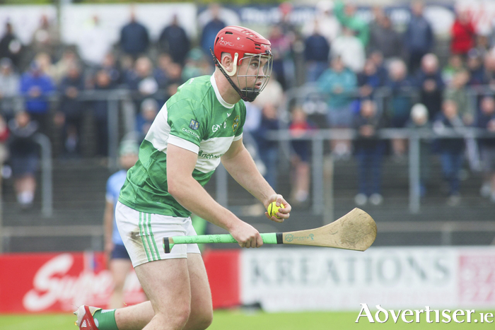 Castlegar&rsquo;s Sean Neary in action from the Forvis Mazars Club Championship game against Oranmore Maree at Kenny Park. 
(Photo: Mike Shaughnessy)