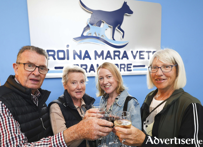 Terry Harkin, Phil Harkin, Jane Moore and Gina O&rsquo;Flynn of Oranmore at the official opening of Cro&iacute; Na Mara Vets, Oranmore on Saturday evening