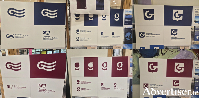 Current proposals for a new Galway City Council logo on display in the staff canteen at City Hall