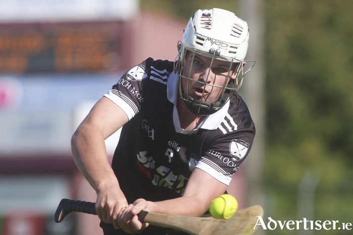 Turloughmore&rsquo;s Luke Williams in action from the Forvis Mazars Senior Hurling 
Championship game against Liam Mellows. (Photo: Mike Shaughnessy)