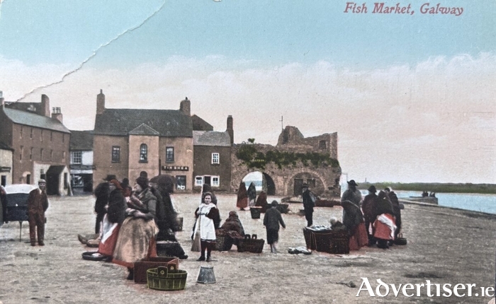 An early 20th Century postcard image of the fish market and Blind Arch