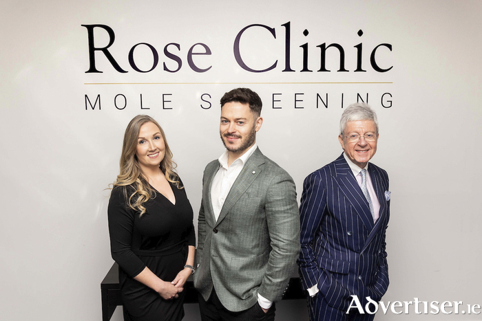 Pictured at the announcement were: COO Mairead Cheevers; Medical Director Dr Shane Redmond, and Rose Clinic founder, Professor Paul Redmond. Picture: Michael O'Sullivan /OSM PHOTO
