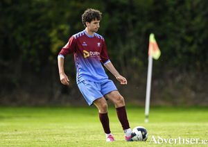 Mervue United's Milo O'Malley during the 
FAI National League match against Lucan United. (Photo by Eakin Howard/Sportsfile)