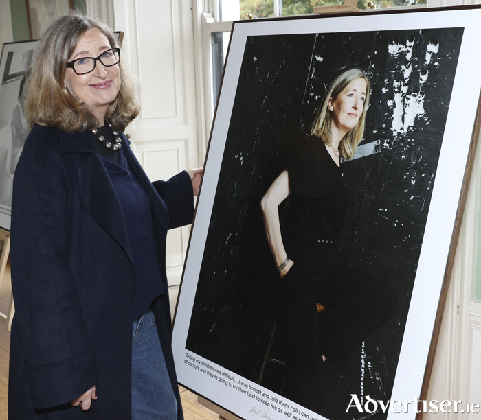 Hazel Fleming from Galway pictured as she viewed her image at the  launch of ' Living Loudly. Dying to be Heard: Perspectives on Advanced Breast Cancer ' today. The exhibition will be on public display at Dundrum Town Centre, Dublin on Saturday 17th and Sunday 18th October, 9am&ndash;7pm, Level 1 outside Brown Thomas. For support and information, visit mariekeating.ie
Pictures Brian McEvoy